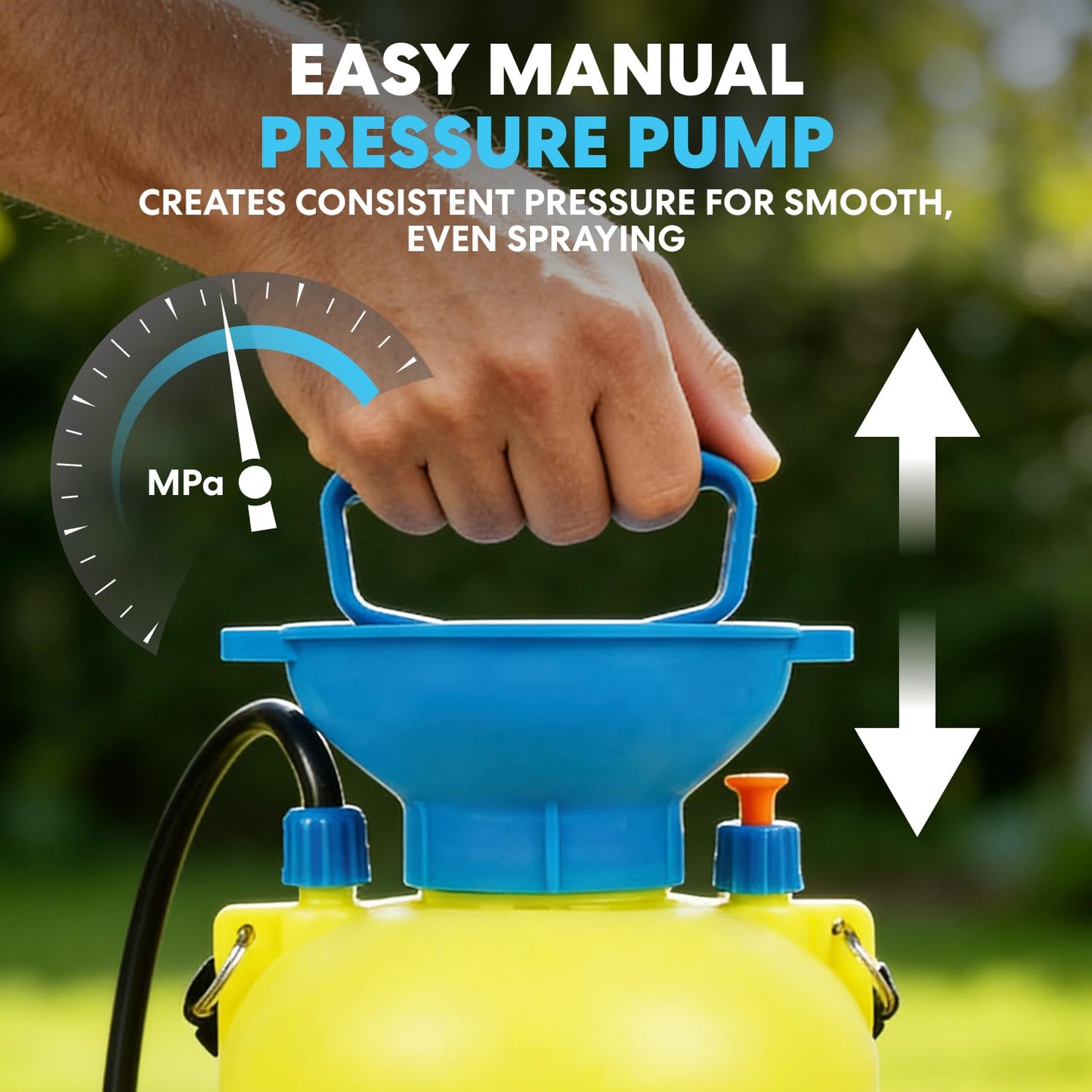 SIMPLI-Magic 5L Garden Pump Sprayer, Handheld Pressure Sprayer with Adjustable Nozzle & Easy Pump Action for Plants, Lawn Care, Cleaning & Outdoor Use