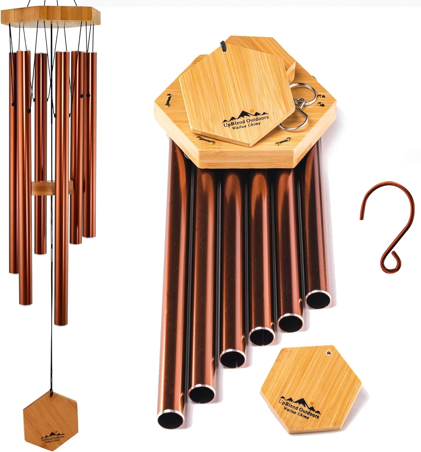 Red Deep Tone Wind Chime – Outdoor Sympathy & Memorial Gift for the Loss of a Loved One, Memorial Wind Chimes, Thoughtful Sympathy Gift for Bereavement and Remembrance. 29" Copper Red