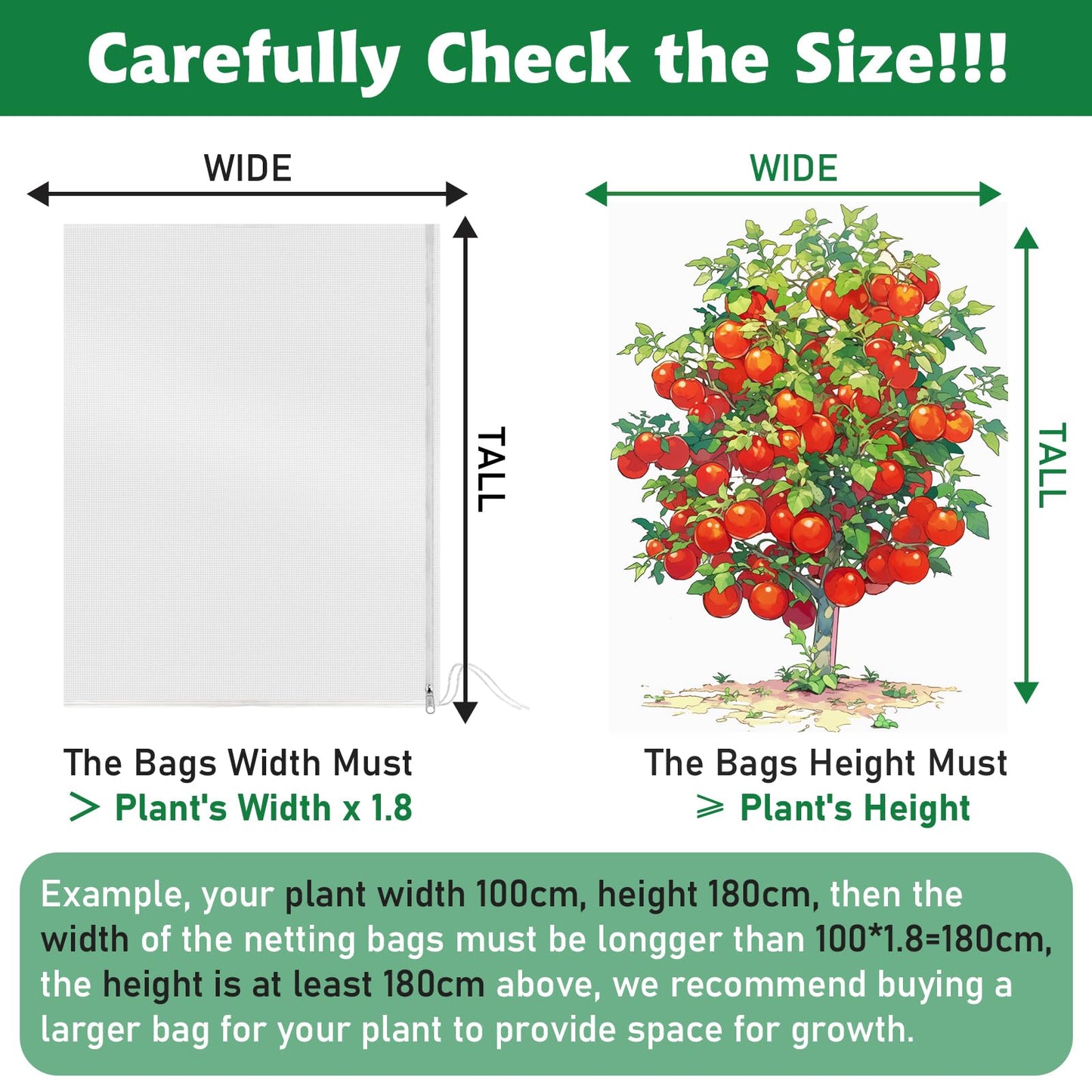 Evoio Bird Netting for Garden Plant Fruit Tree Protection 8 x 10 ft Large Blueberry Bushes Netting Covers Bags with Zipper, Shrubs Bush Tomato Strawberry Berry Barrier Mesh Cover Net Protector