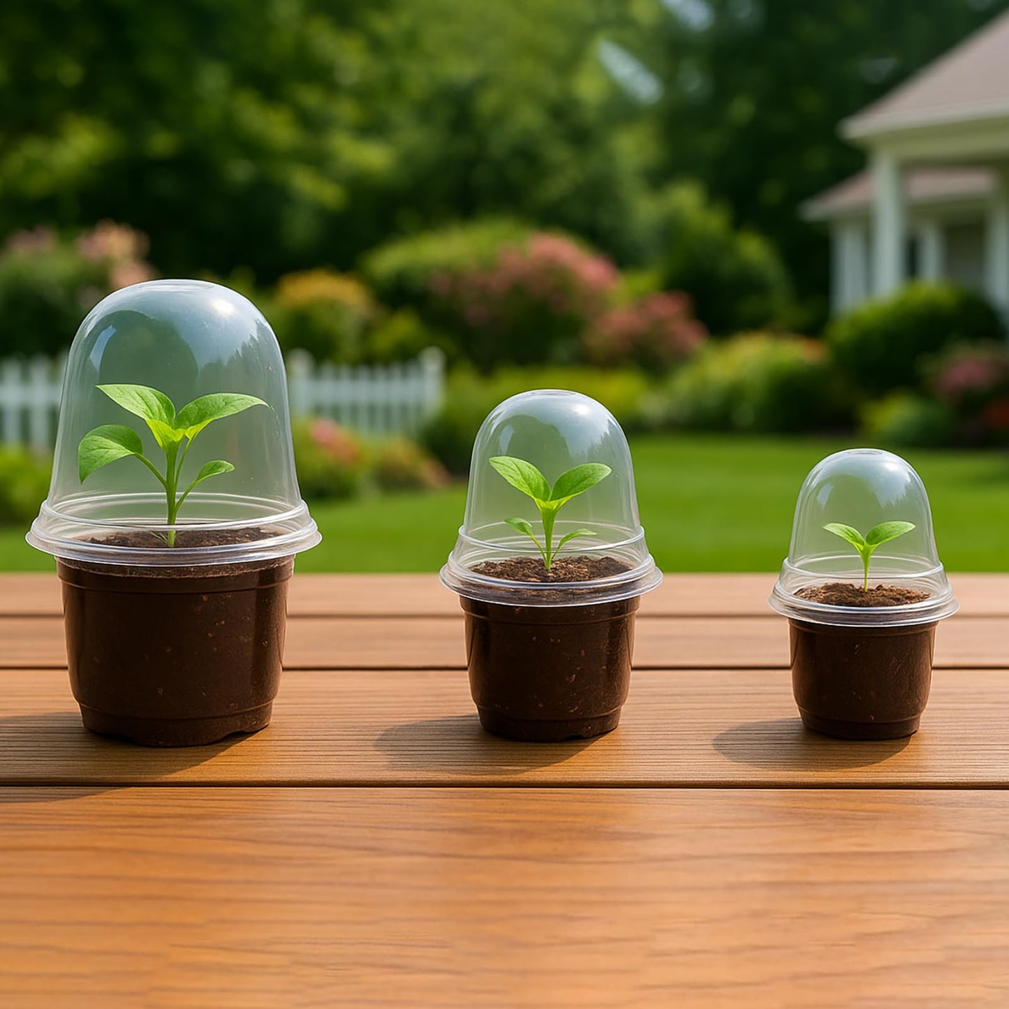Bluepro 36 Packs 5/4/3.5 Inch Clear Nursery Pots with Humidity Domes, Transparent Plant Pots with Drainage Holes, Variety Pack Seedling Pots for Vegetable Propagation, Root Cutting, Seed Starting