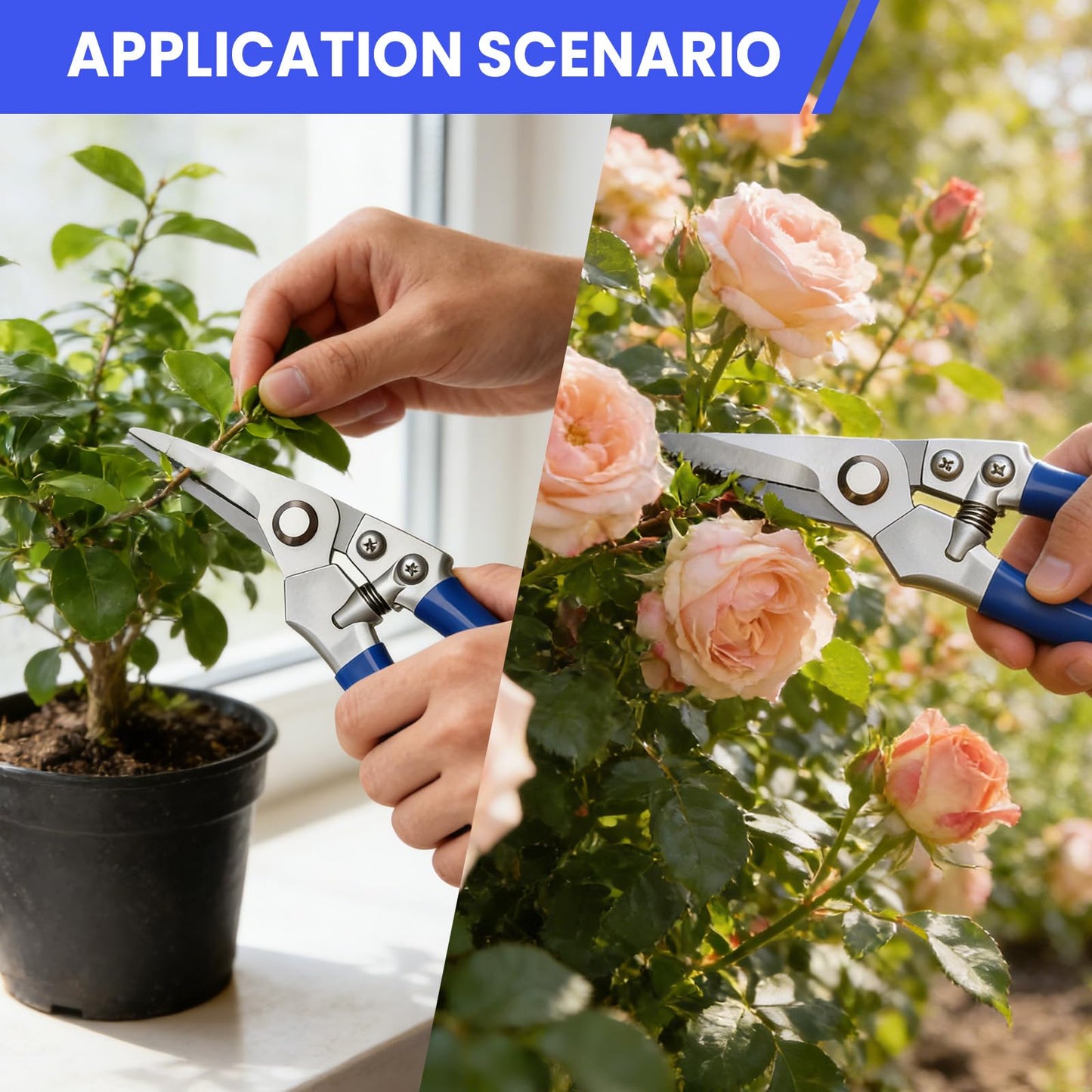 Garvee 2 Pack Pruning Shears for Gardening, Trimming Scissors Set Garden Shears Branch Cutter Garden Bypass Lopper and Tree Trimmer Tree Pruner Garden Shears for Gardening