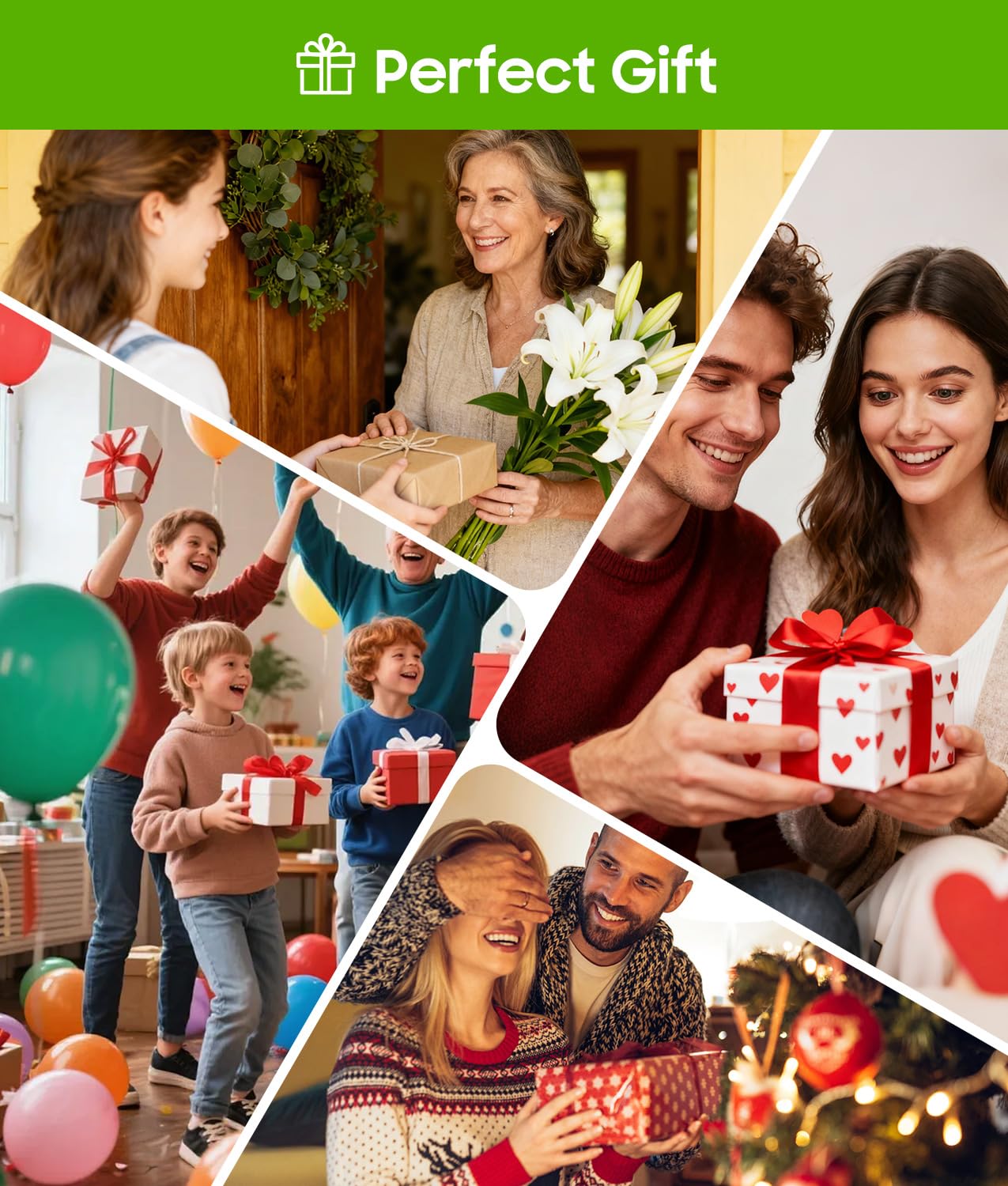LETMY Solar Garden Lights, 4 Pack Solar Flower Lights with 6 Head Bigger Lily Lights, IP65 Waterproof Solar Lights Outdoor, Decorative Lights for Garden, Patio, Yard, Flower Bed
