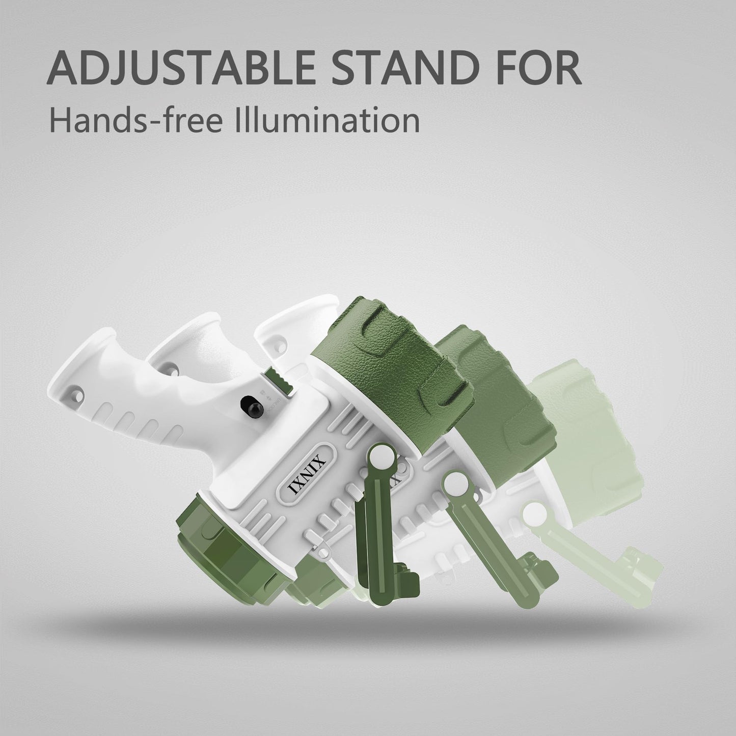 Rechargeable Spotlight Flashlight IP67 Waterproof with 200,000 Lumen LED, 12 Hours Long Running Spot Light, Impact Resistant Handheld Spotlight with Foldable Stand White