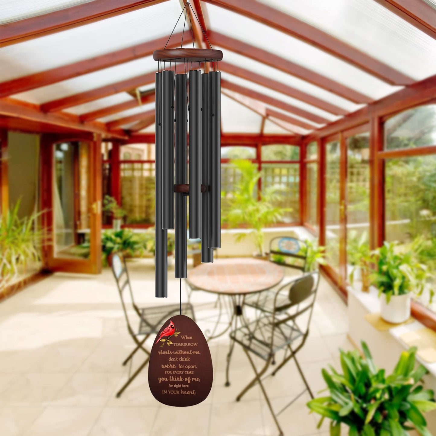 Memorial Wind Chimes for Outside, Sympathy Cardinal Wind Chimes for Loss of Loved One,in Memory of a Loved One Like Mother & Father,Cardinal & Sympathy Gifts Basket for Bereavement,Condolence,Funeral