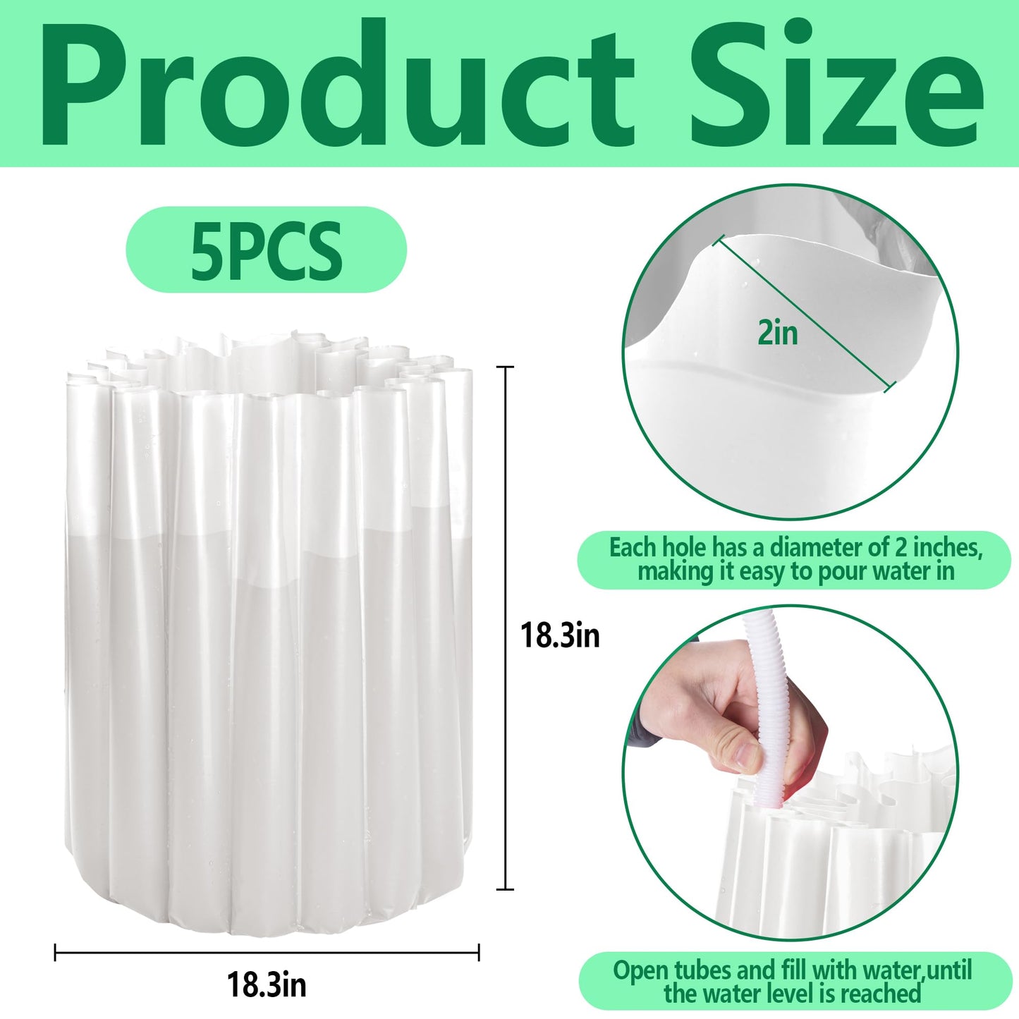 DECOHS 5 Pcs Insulating Plant Protectors Cover- 18.3 x 18.3 Inch Gardener Early Season Plant Insulators- Water Freeze Protects Plants for Winter Protection Against Frost Cold Weather