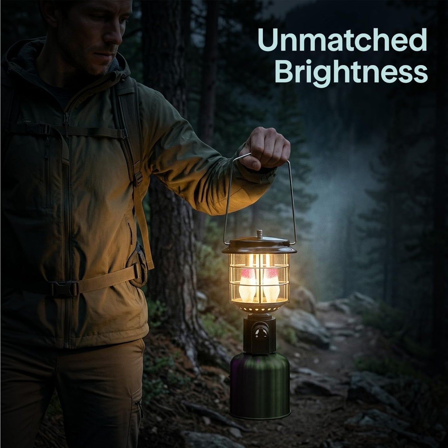 Camping Lantern 1500 Lumens, Bright Outdoor Lantern with Adjustable Light, Easy Ignition, Durable Design, Propane Lantern for Camping, Hurricane and Backup Use