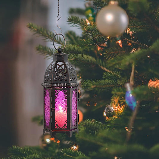 NEEDOMO Halloween Decorations,11'' Moroccan Lanterns Decorative Indoor & Outdoor, Vintage Christmas Candle Holder, Metal Lanterns Decorative, Table, Patio, Porch, Shelf, Christmas Spring Home Decor