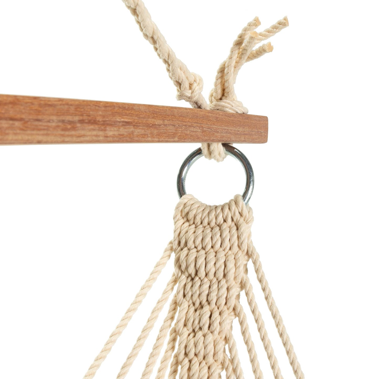 Hatteras Hammocks Cast Ash Sunbrella Tufted Single Swing – 300 lb Capacity, Indoor/Outdoor, Cumaru Spreader Bar – Handcrafted in The USA