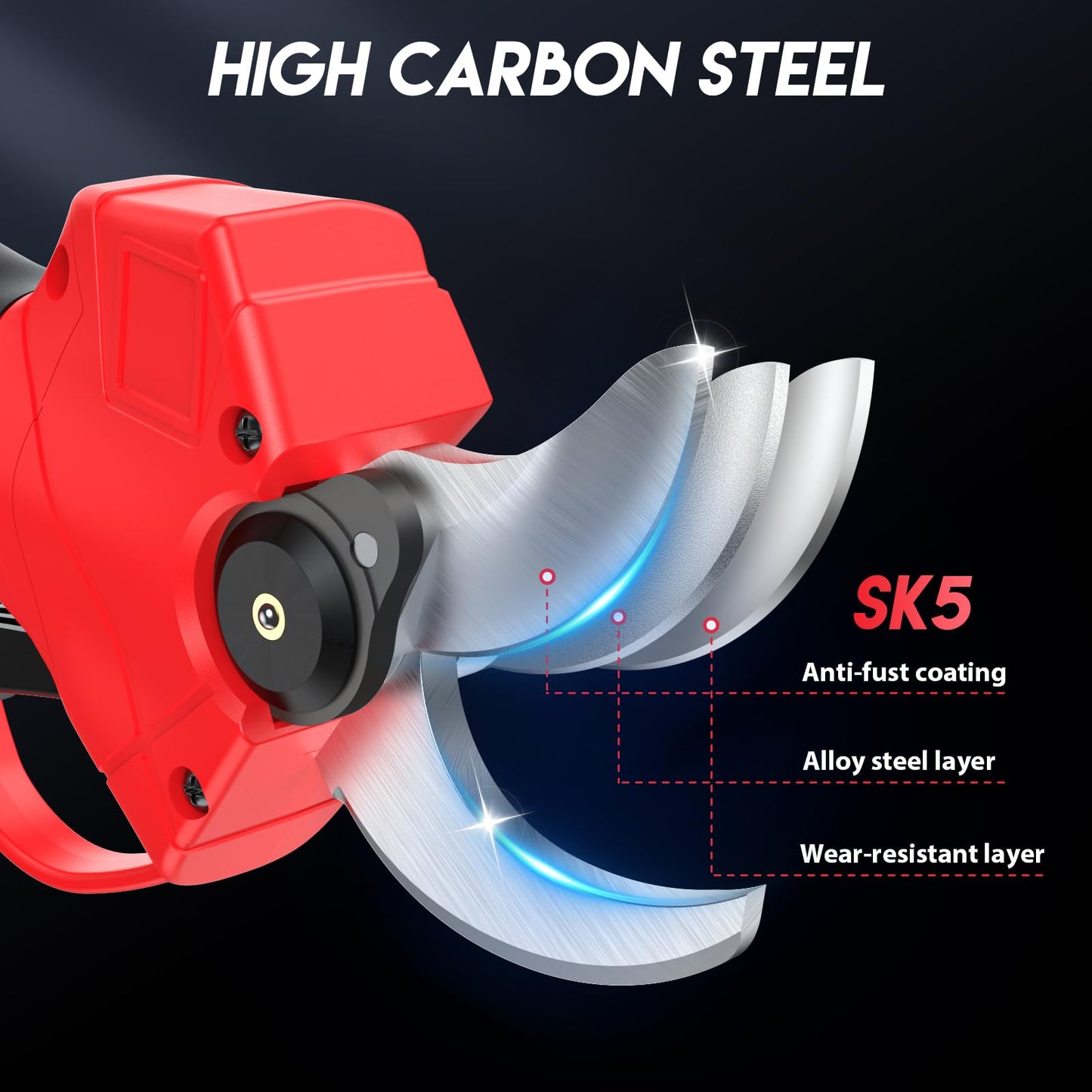 Upgraded Electric Pruning Shears,1.4" Cutting Diameter Cordless Power Pruner with LCD Display, Brushless Motor Pruning Shears with 2000mAh*2 Rechargeable Batteries for Garden Tree Pruner Branch