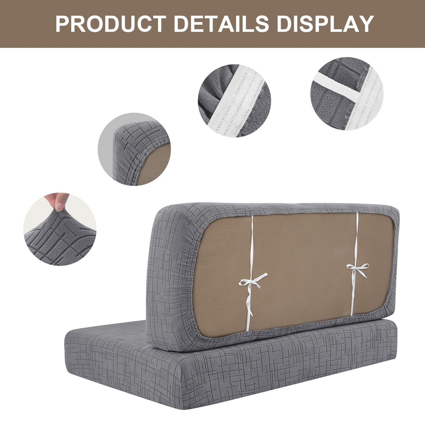 Eco-Ancheng RV Dinette Cushion Covers Camper Cushions Slipcover Stretch RV Dinette Seat Covers RV Couch Cushion Cover Sofa Seat Slipcovers for RV Camper Car Bench (1 Backrest Cover& 1 Bench Cover,08)