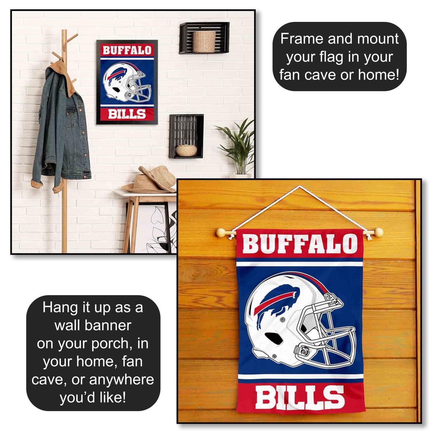 Buffalo Bills Helmet Double Sided Garden Banner Flag