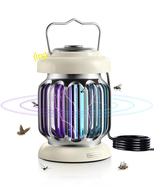 GeckoMan Hybrid Spectrum, Dusk-to-Dawn Bug Zapper Outdoor Bug Zapper Indoor Mosquito Repellent Outdoor Patio Mosquito Zapper Fly Zapper Fruit Fly Trap for Indoors Killer with Light Sensor