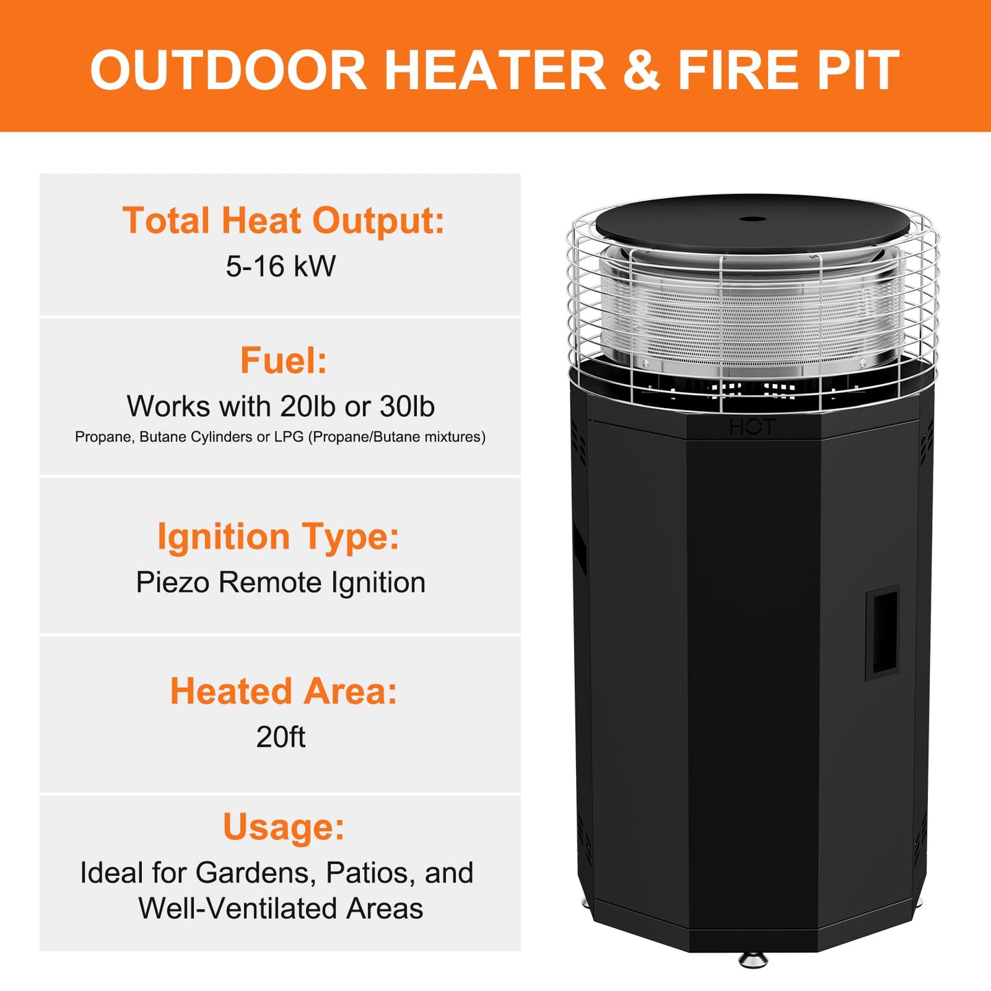 SUNYRISY Outdoor Smokeless Fire Pit for Patio, Dual-Burner 3 Modes Portable Outdoor Heater Stainless Steel Propane Fire Pit for Outside, Deck, Camping, Easy Control and Push to Start Ignition