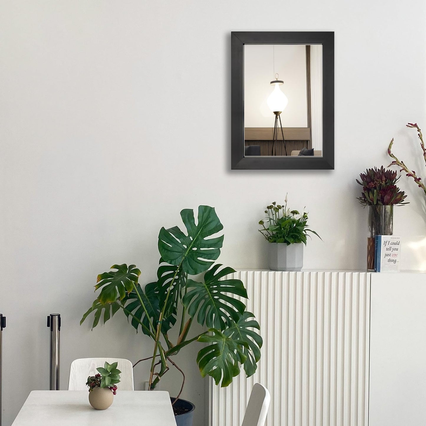 Ruomeng Wall Mirror Rectangle Decorative Mirror 12" x 16" for Entryway, Bedroom, Living Room, Black