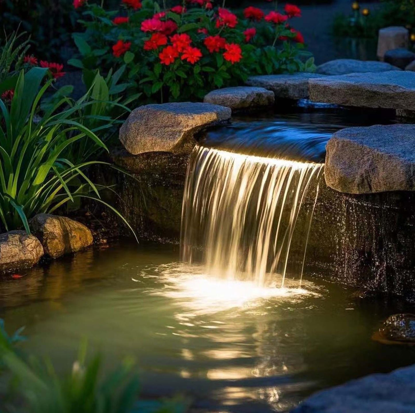 Bolusmll Warm White Pond Lights, Outdoor 10 Ft Cord Underwater Light 12W IP68 Waterproof Garden Lights Spotlight for Lawn Decorative Lamp 3000K Warm White Spotlights with US Plug 2 Lights