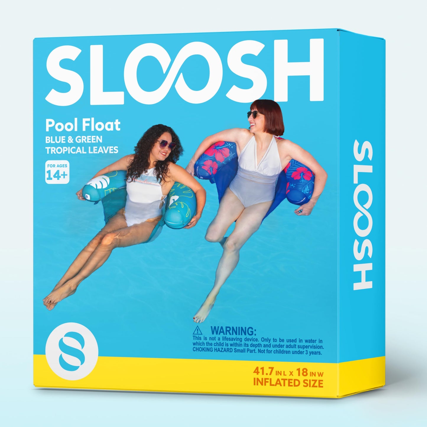 SLOOSH Pool Floats Chairs Adult,2 Packs Inflatable Noodle Chair with Sling Soft Fabric,Floating Pool Float Lounge Water Swimming Floaties for Party Summer Water Fun（Flower Leaves）