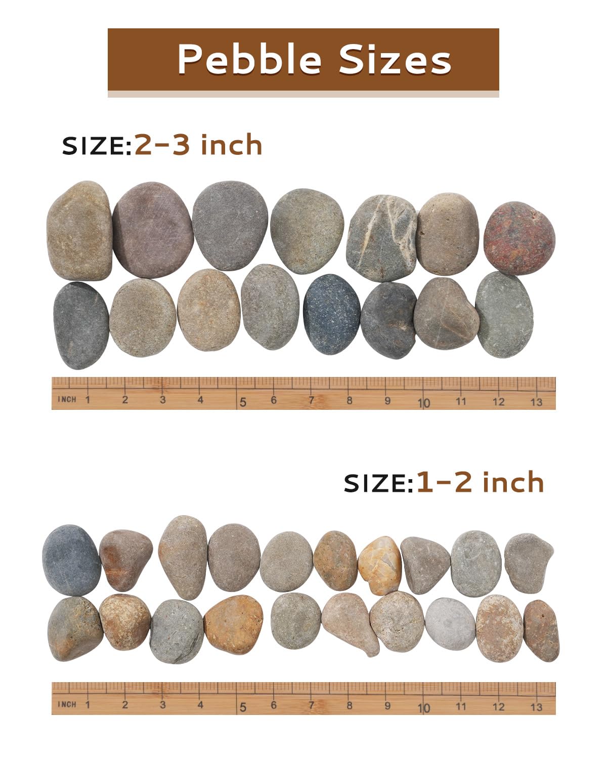 FAHAXIKI Natural River Rocks-5 lbs of Pebbles and River Stones,1-2 Inch Plant Rocks for Landscaping,Garden Paving,Crafting,Walkways,and Outdoor Decorative Stone,Mexican Beach River Rocks