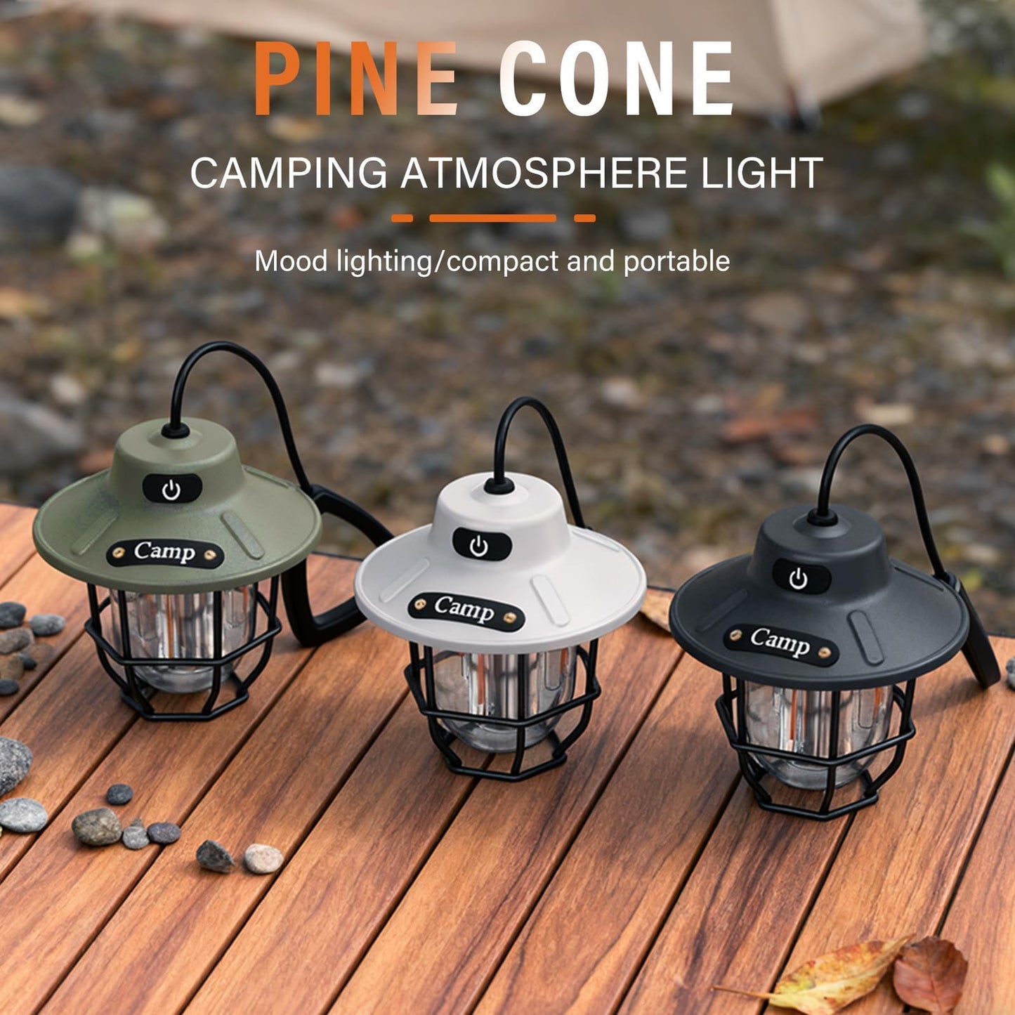Camping Lantern Rechargeable, Camping Lantern 1200LM 3 Brightness, Adjustable Brightness, Portable LED Camping Tent Light, Rustic Lantern Decor, Camping Tent Lamp, Camping Essentials for Home
