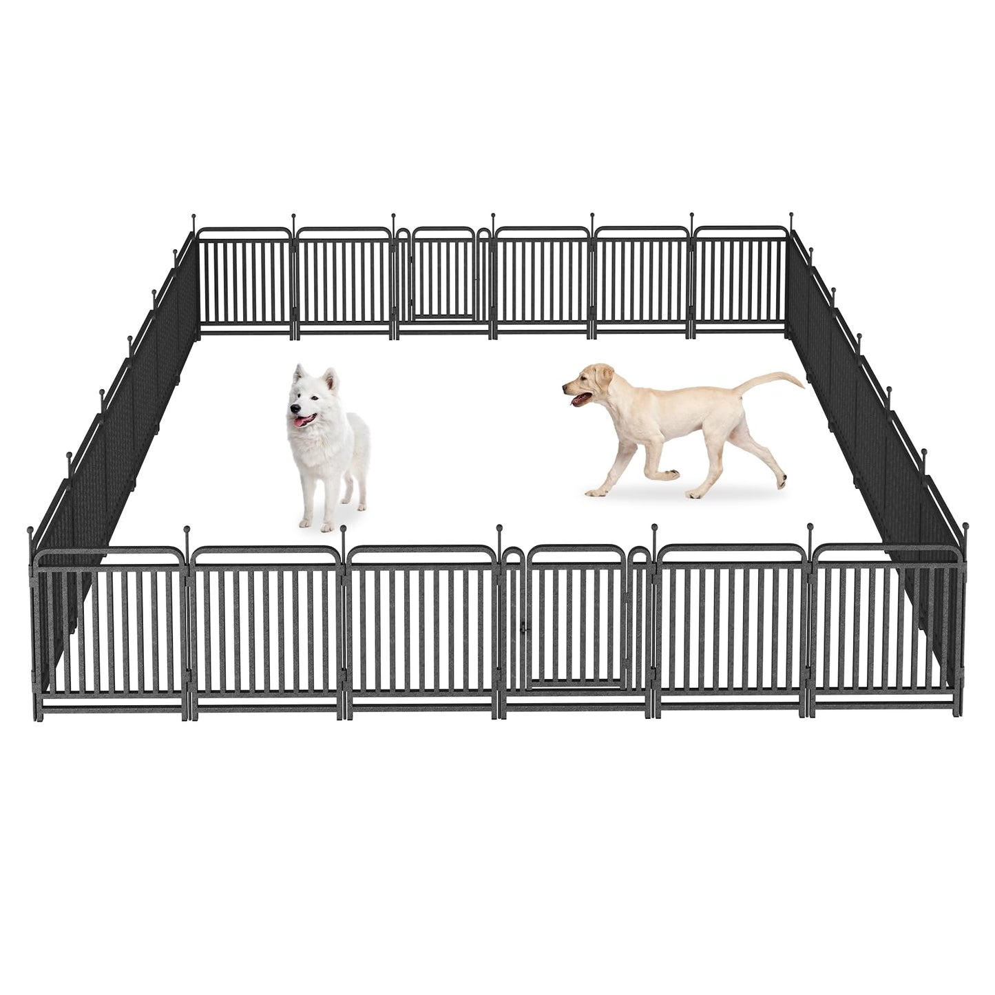 GDKASRNY Thickened Dog Playpen Foldable Metal Yard Fence32/43inch Compact Portable Animal Barrier Fence for Indoor Outdoor (24 Panels, 32 inch)