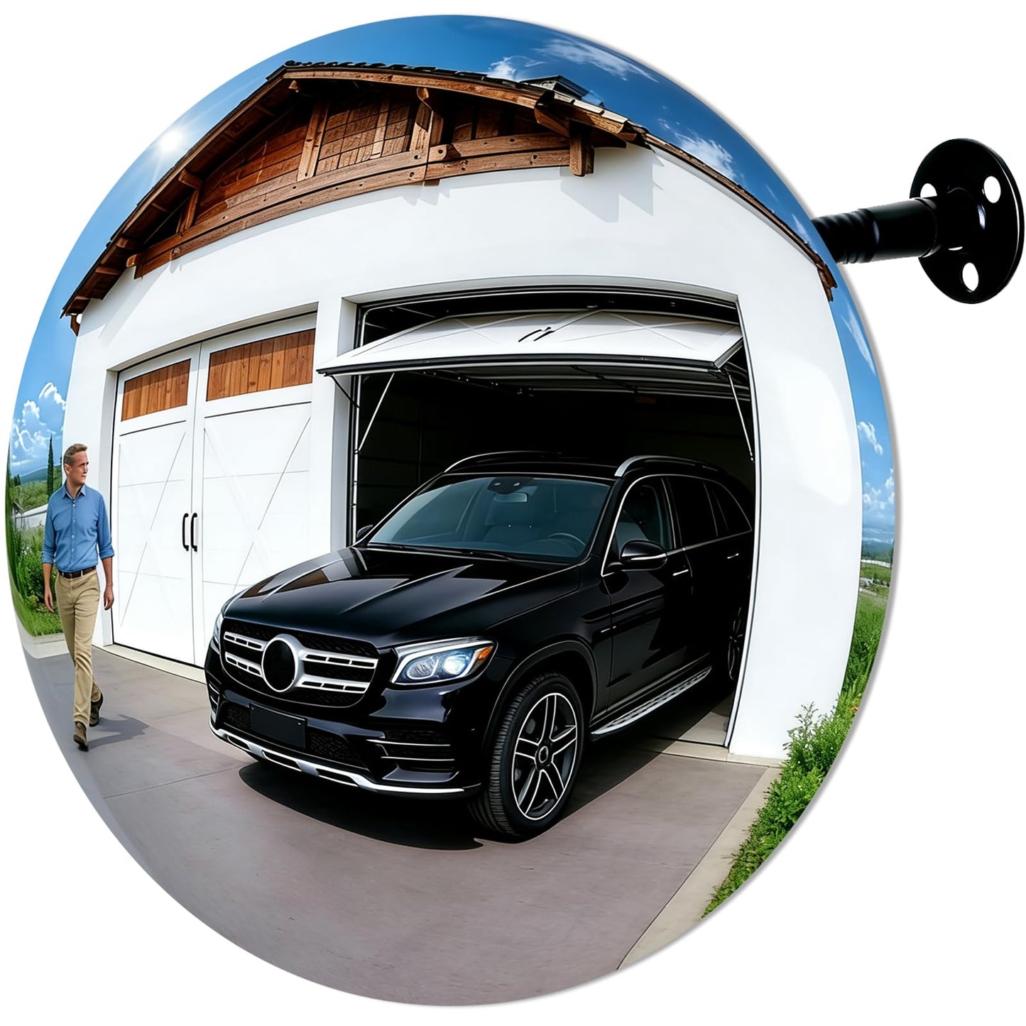 Convex Mirror 11.65" Adjustable Acrylic Wide Angle View Traffic Mirror for Bedroom Enhanced Security Coverage in Warehouses, Garage Parking, and Addressing Indoor/outdoor Corner Security