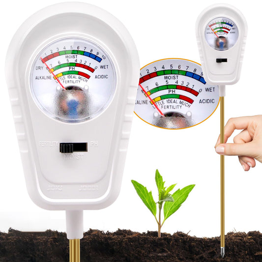 Aenncci Soil Test Kit 3-in-1, Soil Moisture Meter, Soil PH Meter, Fertility Soil Tester, Soil Tester for Garden, Lawn, Farm, Outdoor & Indoor Use (Cotton Candy White)
