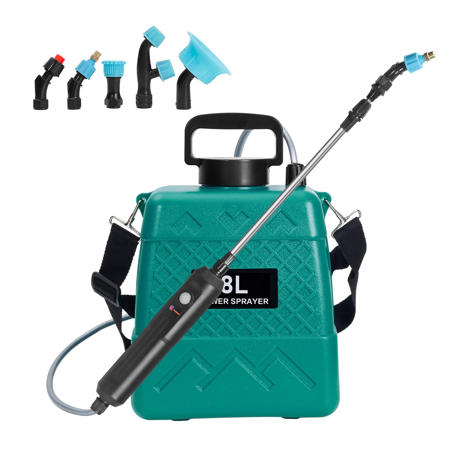 Garden Sprayer 2 Gallon,Battery Powered Sprayer with 5 Mist Nozzles,Telescopic Rod Electric Backpack Sprayers in Lawn & Garden
