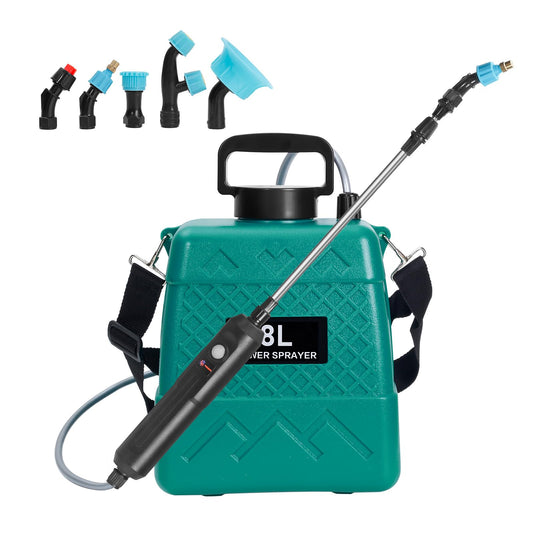 Garden Sprayer 2 Gallon,Battery Powered Sprayer with 5 Mist Nozzles,Telescopic Rod Electric Backpack Sprayers in Lawn & Garden