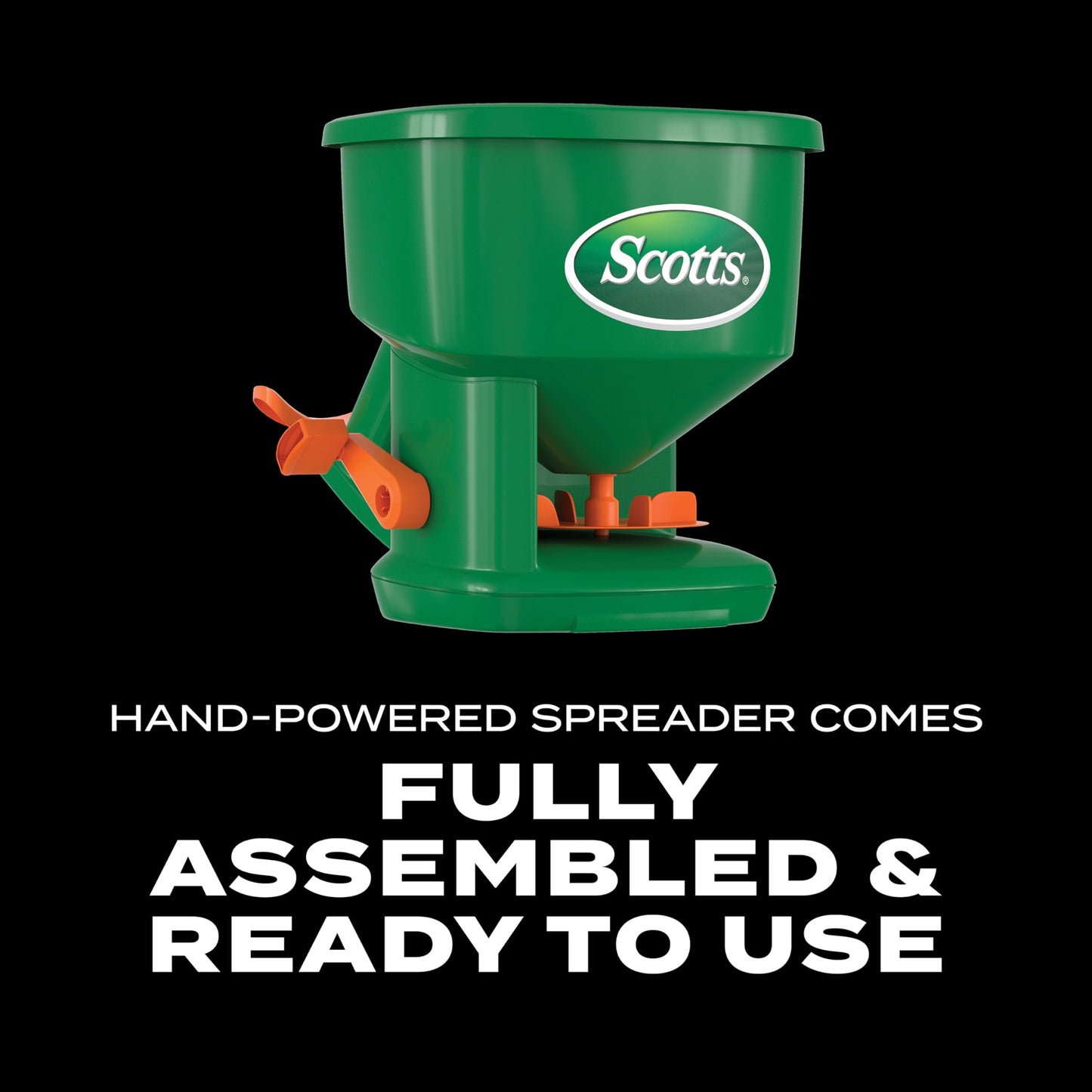 Scotts Whirl Hand-Powered Spreader - for Grass Seed, Lawn Fertilizers, Salt, and Ice Melt, Handheld Spreader Holds up to 1,500 sq. ft. of Product