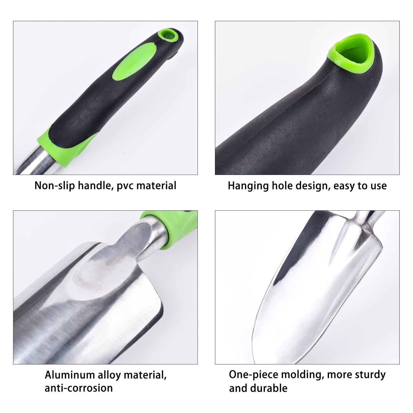 Garden Trowel & Hand Wide Shovel Pointed with Soft Rubberized Non-Slip Ergonomic Handle for Planting, Transplanting, Weeding, Moving and Smoothing Soil - Gardening Gift (Style 1)