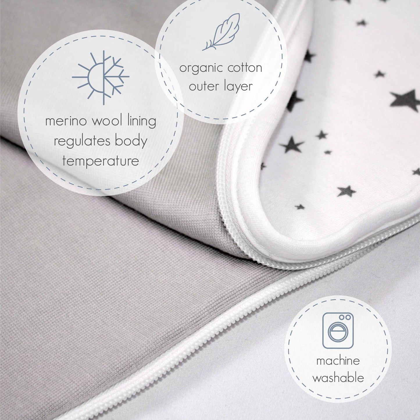 Woolino 4 Season Ultimate Baby Sleep Sack – Merino Wool Baby Sleep Bag, Organic Cotton, Temperature Regulating Wearable Blanket, Adjustable Sleep Sack 2–24 Months, All Season - Lilac
