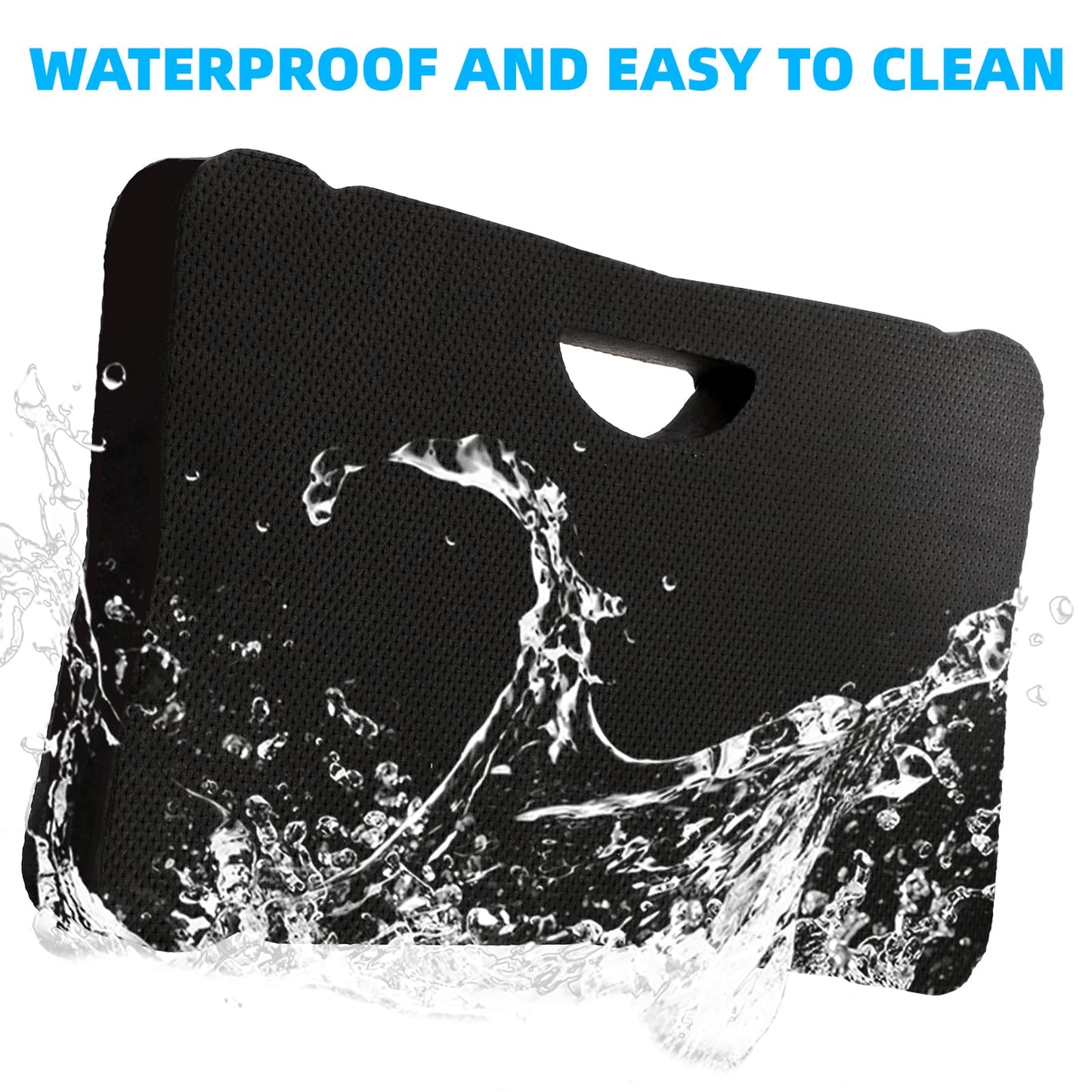ZENFUN 3 Pack Kneeling Mats, Waterproof Kneeling Pad, Black Heavy Duty Thick Foam Knee Cushion, High Density Premium Kneeling Pads for Yoga Exercise, Foam Kneeler Mat Garden Cushions, Water Proof