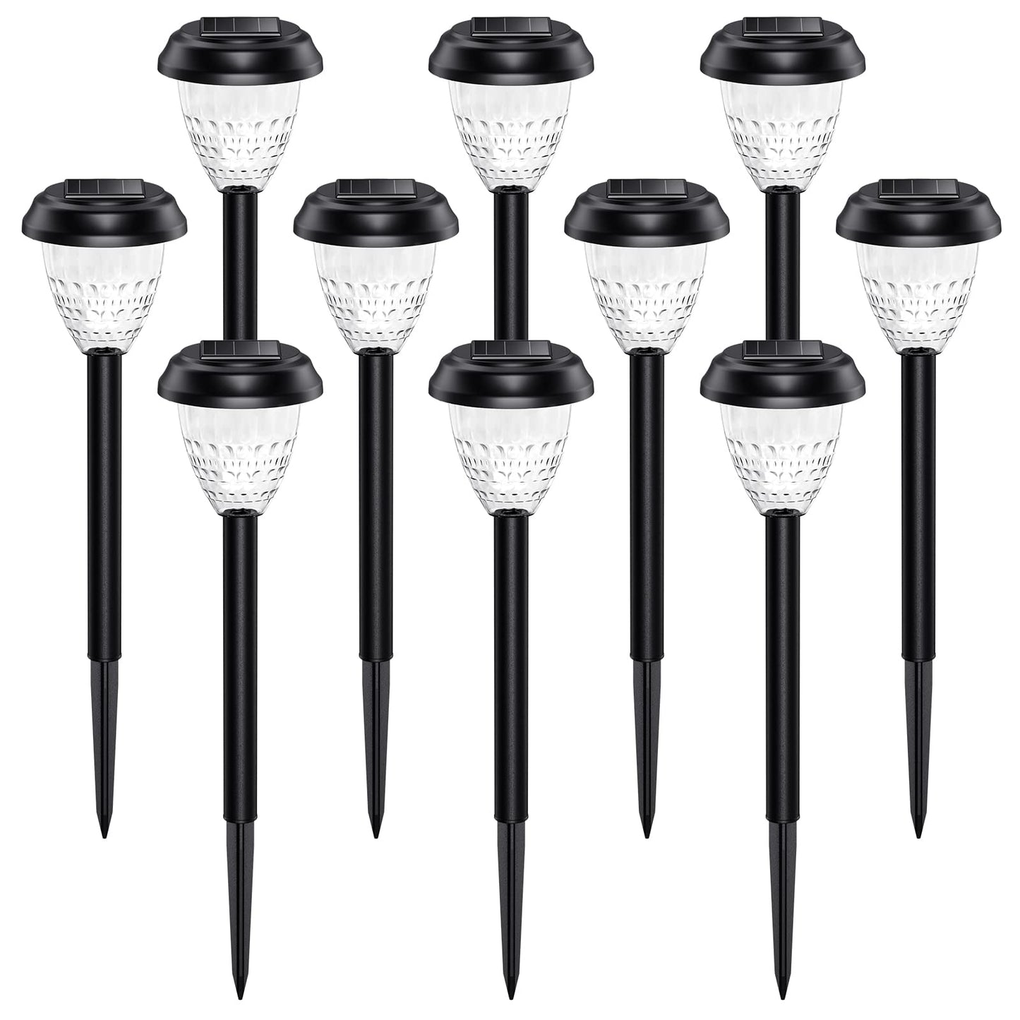 URAGO Super Bright Solar Lights Outdoor Waterproof-10 Pack, Dusk to Dawn Up to 12 Hrs Solar Powered Outdoor Pathway Garden Lights Auto On/Off, LED Landscape Lighting Decorative for Walkway Patio Yard