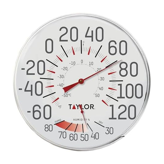 Taylor Precision Products Humidiguide Dial Thermometer (12-Inch), White, One Size