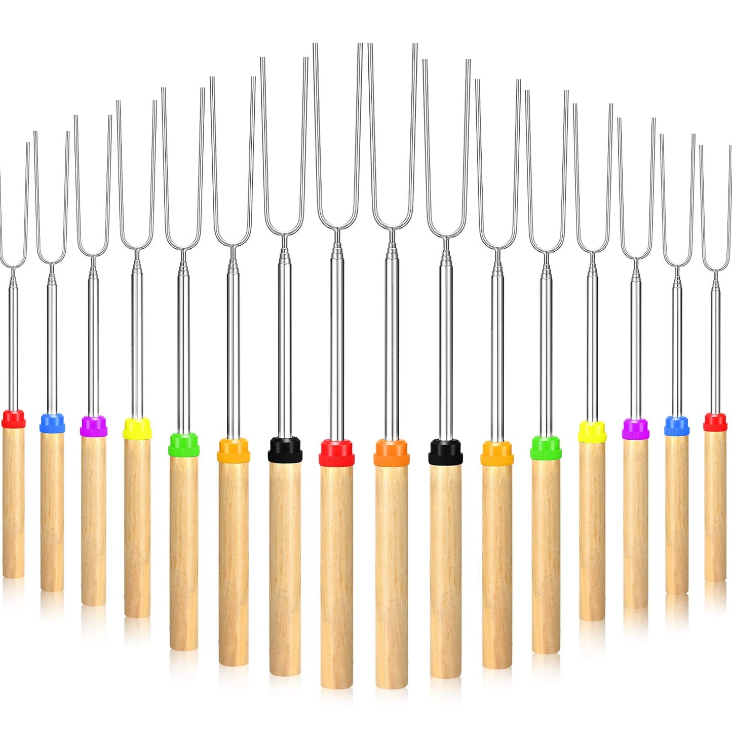 32 Inch Marshmallow Roasting Sticks Bulk, Smores Skewers for Fire Pit Kit, Hot Dog Camping Skewers Accessories Campfire Marshmellow Extendable Forks Bbq Tools Smores Sticks(20 Pack)