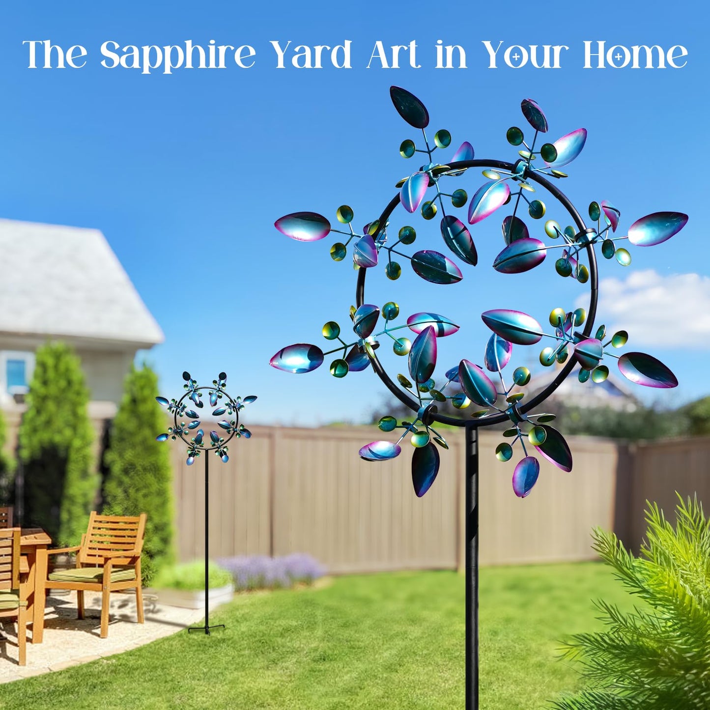 Pure Echo Large Wind Spinners Outdoor, Kinetic Metal Wind Spinners for Yard and Garden, Gift for Family or Friends (30'' W x 87'' H)