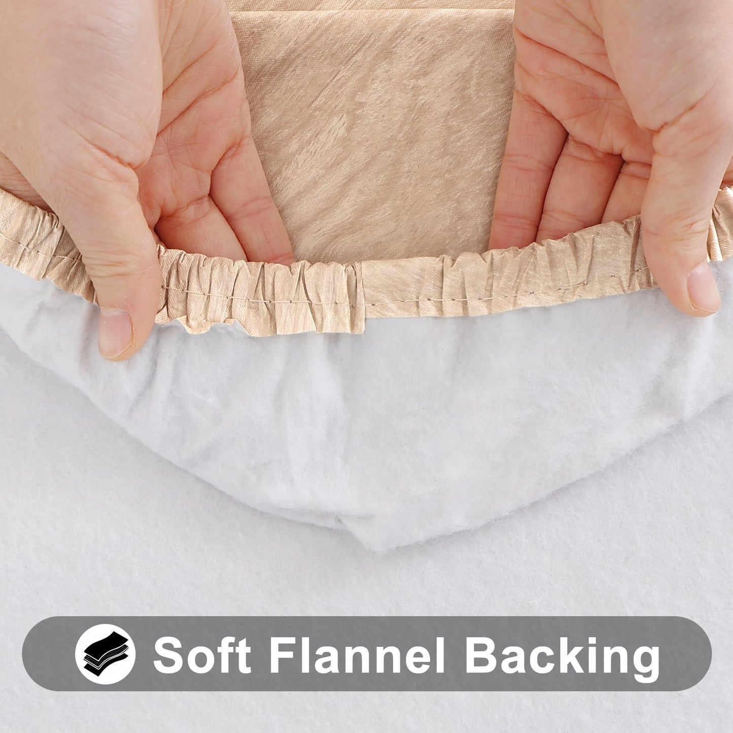Smiry Rectangle Table Cloth Cover, Waterproof Elastic Fitted Picnic Tablecloth for 6 Foot Tables, Wipeable Flannel Backed Vinyl Tablecloths for Camping, Dining, Outdoor (Beige Wood, 30" x 72")