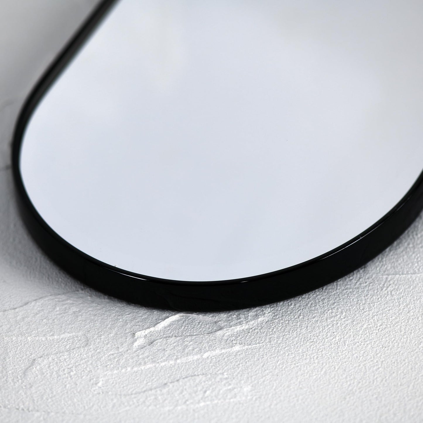 Funly mee Arched Wall Mirror, Wall-Mounted Plastic Mirror, for Bathroom and Vanity (Black, 11.8 x 15.8)