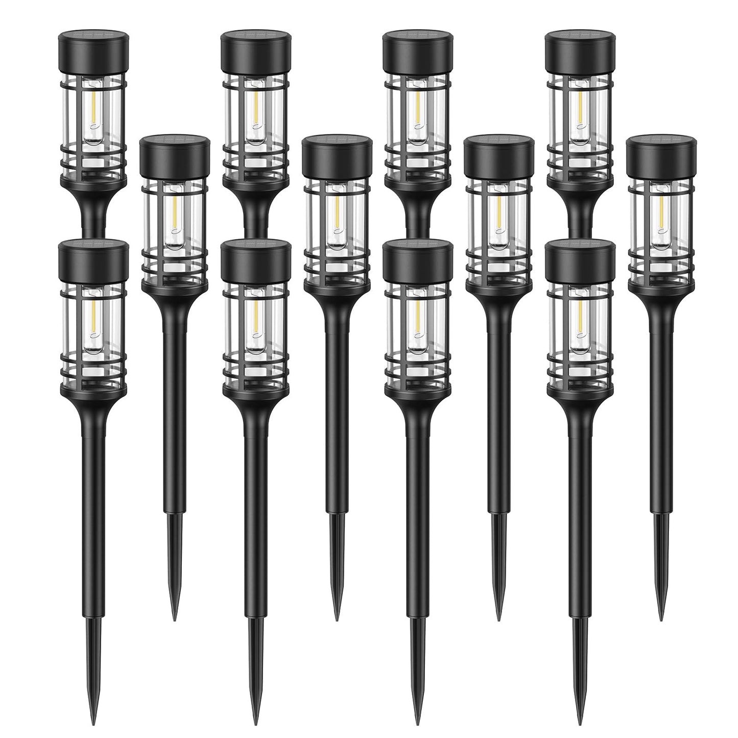 LETMY 12 Pack Solar Pathway Lights Outdoor, Solar Lights Outdoor Waterproof IP65, Bright Solar Garden Lights Outdoor, Auto On/Off Outdoor Solar Lights for Yard Walkway Driveway Landscape Garden Decor