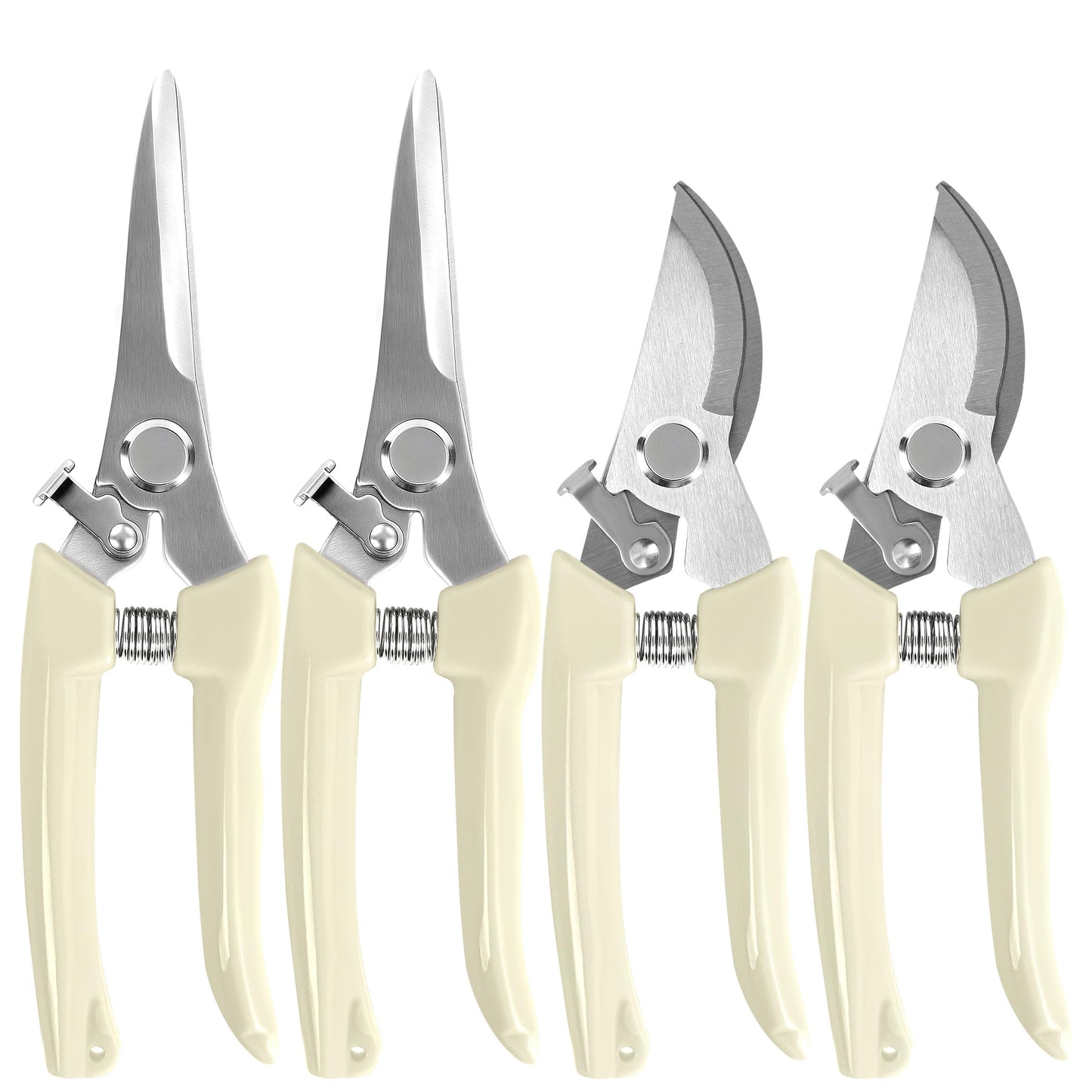 EWPJDK 4 Pack Garden Shears, Stainless Steel Shears Gardening Tools, Scissors, Garden Clippers, Pruning Shears (White)