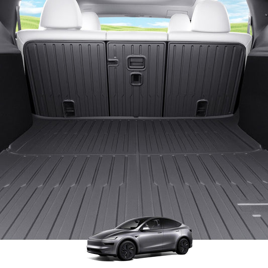 Wekar Cargo Mat Compatible with Tesla Model Y Juniper 2025-2026 5 Seat, Heavy-Duty TPE Trunk Liner Rear Seat Back Protector Model Y Accessories Custom Fit Trunk Mat- 6PCS