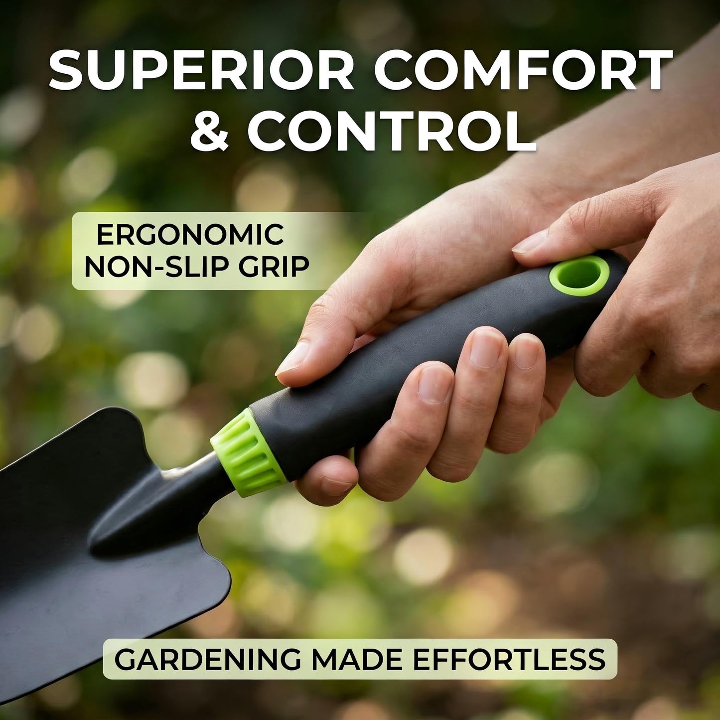 Seesii 12-Inch Stainless Steel Trowel & Weeder, Heavy Duty Gardening Tool with Ergonomic Handle, Ideal for Digging, Weed Pulling, Loosening Soil, Transplanting-Lawn, Yard, Flower Bed, Vegetable Garden