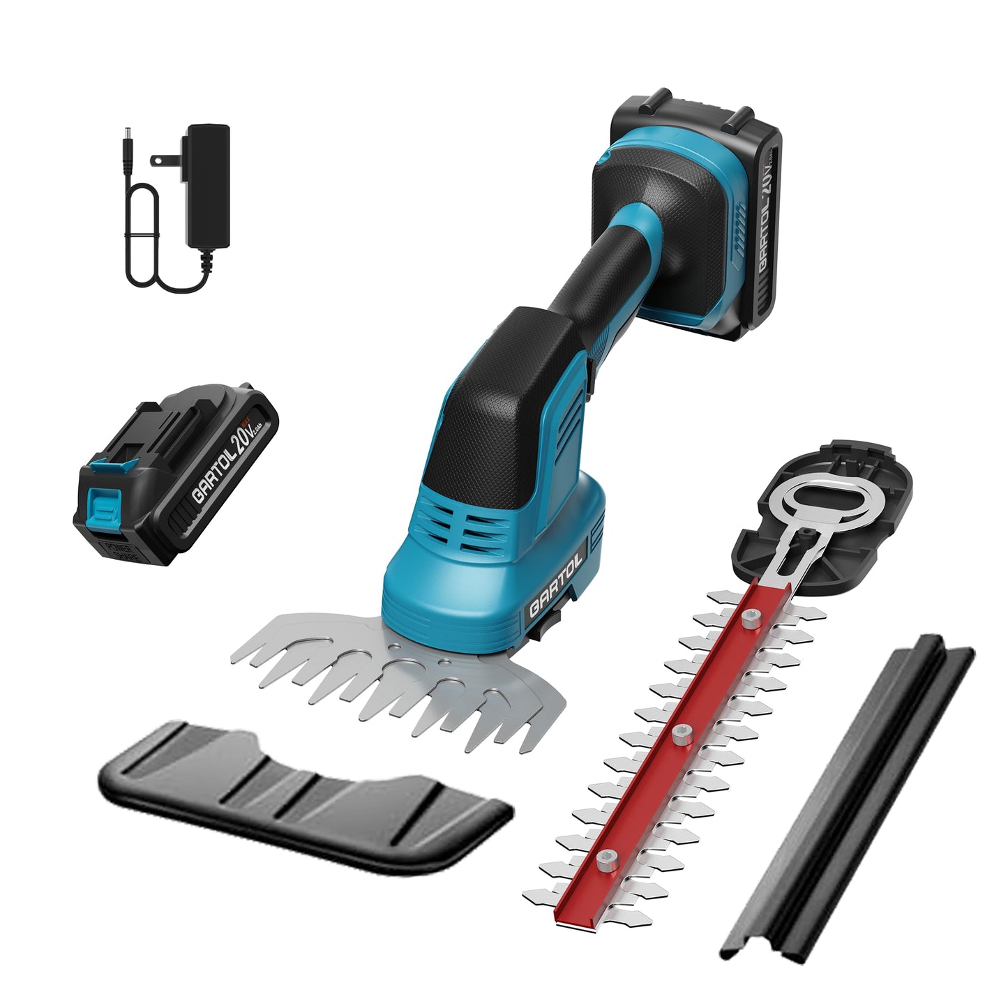 GARTOL 2-in-1 Cordless Hedge Trimmer & Grass Shears, Compatible with Makita 18V Battery, 20V Handheld Bush Trimmer with 12" & 6" Blades, Battery & Charger Included, Lightweight Bush Clipper for Yard