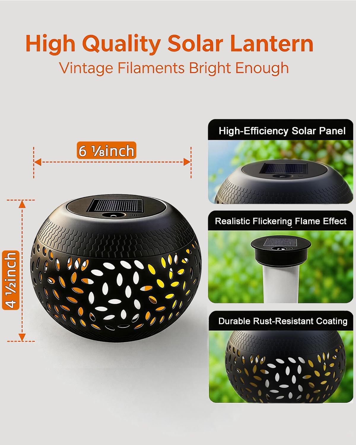 Solar Table Lights Outdoor Waterproof - Dancing Flickering Flame Lamp Black Metal Tabletop Light Solar Powered Decorative Lighting Lantern for Desk Bedroom Patio Garden Pathway Yard 1 Pack