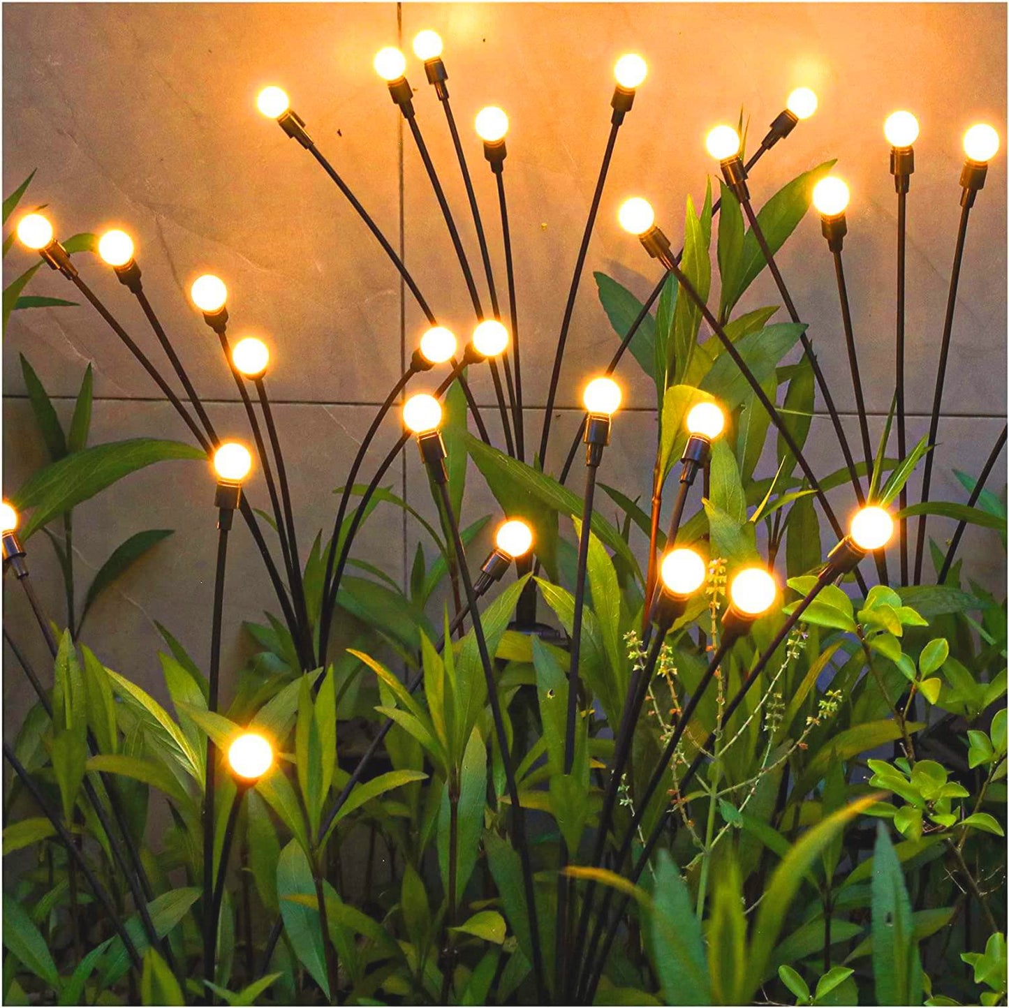 TONULAX Solar Garden Lights 6 Pack - Upgraded Solar Swaying Light, Sway by Wind, Outdoor Lights, Yard Patio Pathway Decoration, High Flexibility Iron Wire & Heavy Bulb Base, Warm White