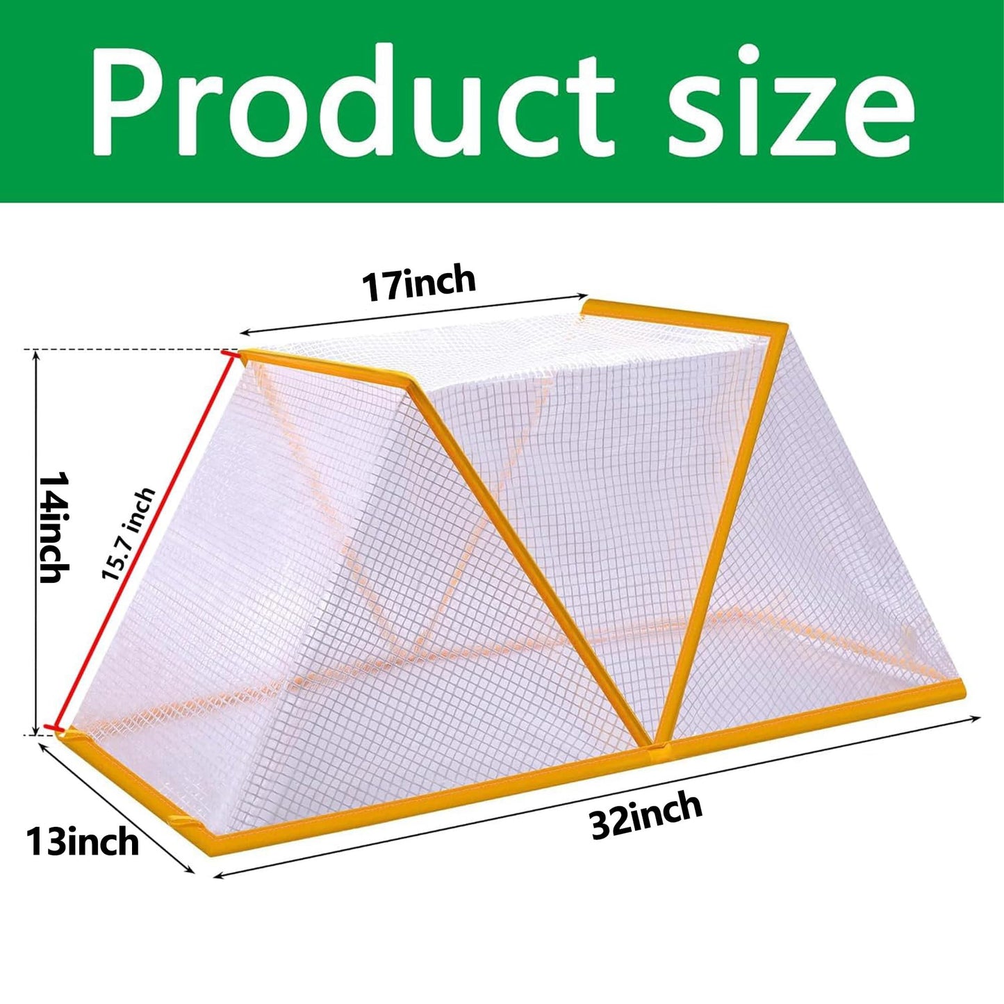 32" x 13" x 14" Garden Row Accelerator Plants Cover, Foldable Raised Garden Beds Vegetable Rows Plant Protector, Plant Net Cage Guard Greenhouse Cover for Protecting Vegetable Fruit from Animals