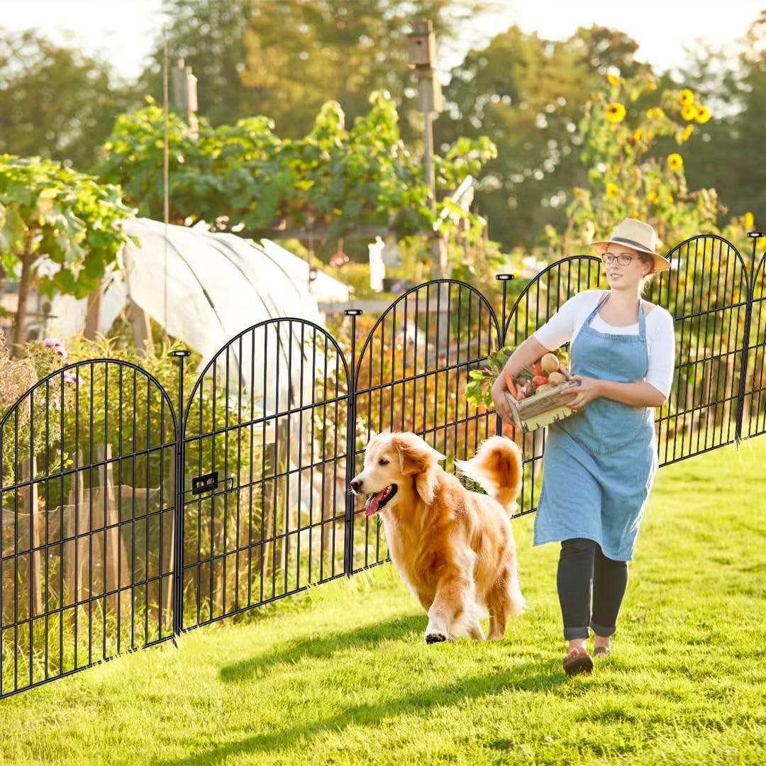 Okaygardn Garden Fencing 36 Inch High with Gate, 14 Panels Garden Fence Total 30.6 Ft(L),No Dig Animal Barrier, Rustproof Metal Wire Garden Fences and Borders for Dogs, Rabbits, Flower Bed Fencing