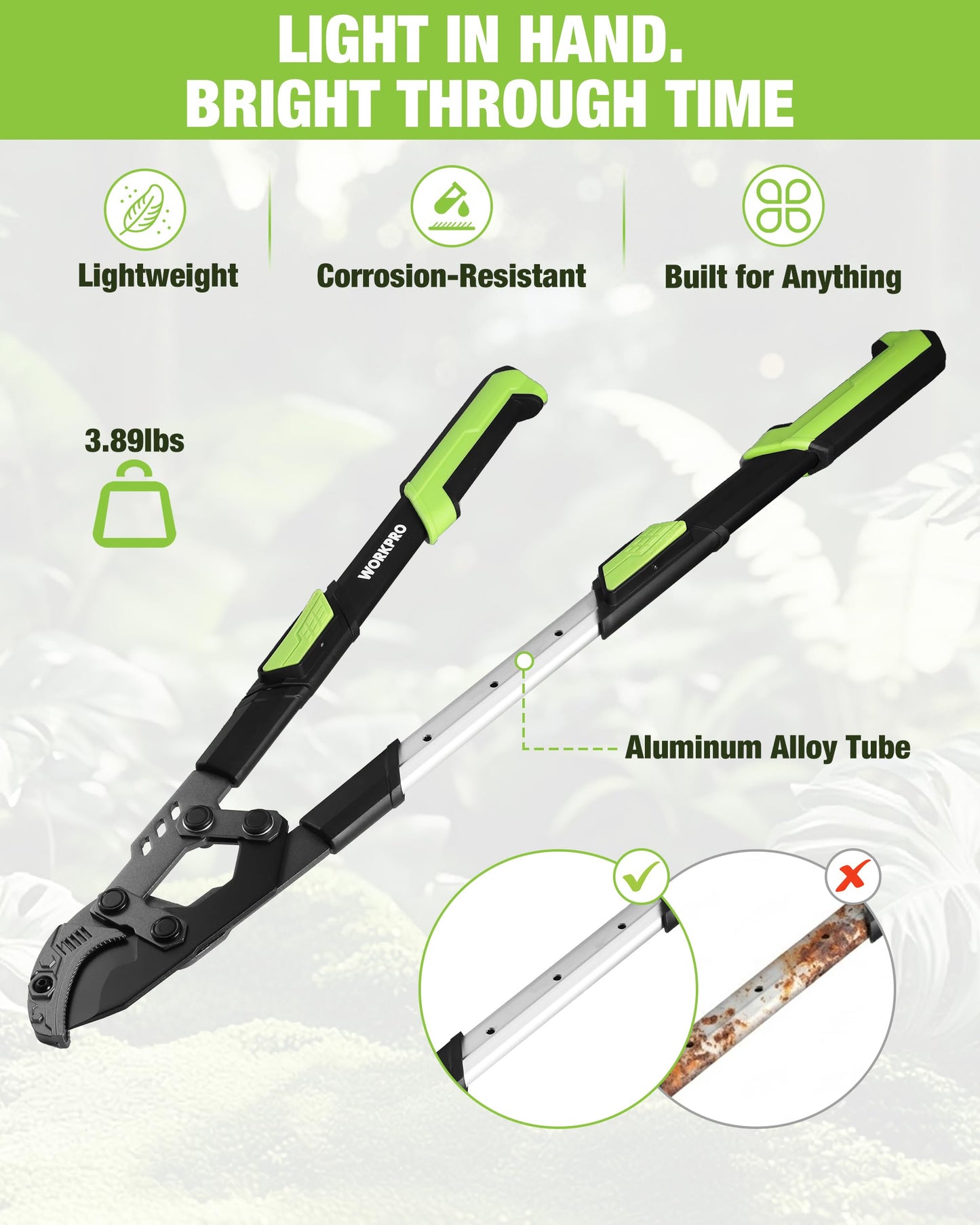 WORKPRO 26"-33" Extendable Anvil Lopper, Heavy Duty Tree Trimmer with 2 Inch Cutting Capacity, Branch Cutter with Compound Action, Garden Lopper with Telescopic Handles for Garden Farm Orchard