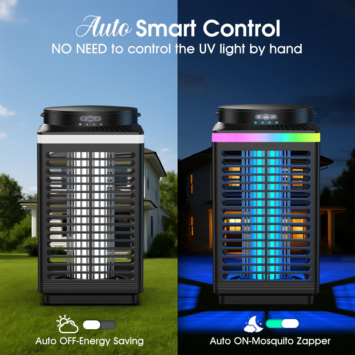 Bug Zapper Outdoor, 4-in-1 4200V Electric Mosquito Zapper, Rechargeable Bug Zapper Cordless Fly Zapper with 5000mAH Battery, Waterproof IP68, Portable & Wireless Insect Zapper for Patio Camping Home
