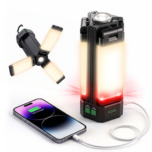 NICKLUC Rechargeable Lantern 10400mAh, Portable Work Light with Magnetic Base & 5 Modes, 2200LM Battery Powered Lantern Flashlight for Power Outage, Car Repair, Hurricane