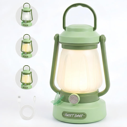 Kids Lantern with 4 Color Dimmable & USB-C Charging, Camping Lantern for Bedroom, Indoor Outdoor Adventures & Emergency Use Toddler Flashlight, Power Outages Camping Essentials for Kids (Green)